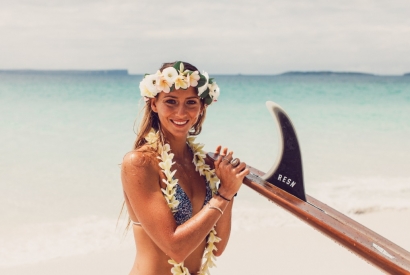 Maud Le Car, ambassadrice Soleil des îles couronnée Championne de France de surf